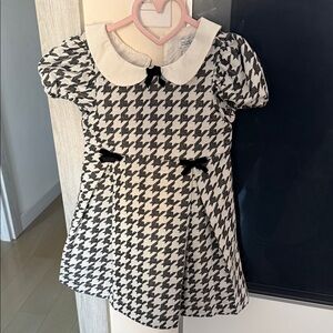 Rachel Zoe Black and White Houndstooth Peter Pan Collar Dress size 3T